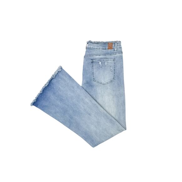 GoGo Jeans Eco Friendly Distressed Flare Jeans - 15/32 - Picture 4 of 10